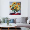 Handmade Canvas Art Claude Monet Painting Sunflowers Village Landscape Artwork Bathroom Decor