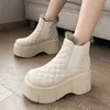 Женские квартиры плюшевые хлопчатобумажные ботинки с щипцами chelsea 2022 Winter New Fashion Platform
