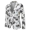 Costumes pour hommes Veste de costume floral bronzant pour hommes Élégant revers cranté Un bouton Tuxedo Blazer Hommes Dîner Fête Bal De Mariage Costume Homme XXXL