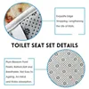 Shower High Quality Small Fresh Shower Curtain Set White Flowers Printed Bathroom Set Anti Slip Rug Toilet Lid Cover Bath Mat