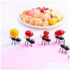 Forks Ant Tooticks Fruit Deserser Fork 12pcs/partie wielokrotnego użytku dla zwierząt na przekąskę do ciasta kuchnia przyjęcie urodzin