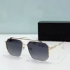 Óculos de sol quadrado preto dourado 755 lente gradiente verde masculino óculos de sol gafas de sol Sonnenbrille UV400 óculos com caixa