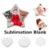 Neue 2024 Sublimation leere Keramik Anhänger kreative Weihnachtsschmuck Wärmeübertragung Druck DIY Keramik Ornament 6 Stile 0714