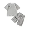 T-shirts Cool Boy 2pcs à manches courtes Solid Shorts Sport Casual Outfits Garçons Vêtements Set Summer Kids avec un pantalon pour les adolescents 230713