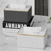 Tissue Boxes Napkins Leather Tissue Storage Box Marbling Paper Drawer Korean Creative Vertical Pattern Tissue Box Car Home Hotel Storage Supplies R230714