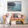 High Quality Handcrafted Claude Monet Oil Painting Etretat The Aval Door Fishing Boats Landscape Canvas Art Beautiful Wall Decor