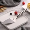 Fromage Outils Cuisson En Acier Inoxydable Gâteau Pizza Pelle Couteau Cuisine Bord Dentelé Serveur Lame Cutter Dessert Couverts Dh0612 T03 Dro Dhyog