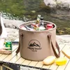 Seaux Pliant Seau Portable En Plein Air Pliable Pêche Multifonctionnel Camping Randonnée Stockage Étanche Sac 230714