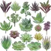 Faux Floral Greenery 18 Pack Artificial Succulent Plants Premium Fake Mini Flocking Realistic Cactus Lotus Landscape Garden Unpotted Desktop Decor 230713