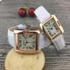 Top oro rosa reloj hombres y mujeres pareja cuero impermeable 25mm 31mm pulsera moda oro pulsera señoras watch298a