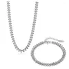 Collana Orecchini Set Acciaio Inossidabile 316L Design a forma di V Bracciale a catena con spighe di grano Collezione Wedding