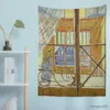 Tapisseries dôme caméras Van Gogh célèbre peinture tapisserie paysage salon maison fond suspendu tissu décoration murale TAPIZ