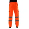 Pantalons pour hommes Uniforme de travail pour hommes Bas Sécurité Sueur Rayé Réfléchissant Pantalon de jogging ample Joggers Poche Vêtements de travail