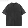 Men's T-Shirts Neutral Oversized Design Washed T-shirt Men Vintage Loose Short Sleeve O Neck Cotton T Shirt Streetwear Hip Hop Pure Color Tops L230713