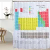 Rideaux de douche Tableau périodique chimique Rayure Polyester 1,8 m de long Tissu Bain Rideau de douche lesté Big Bang Theory Sheldon Même rideau