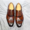 Style italien hommes Oxfords en cuir véritable classique solide capuchon orteil fête de mariage bureau chaussures formelles pour hommes robe à lacets Oxfords