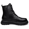 Grande taille 37-46 bottes en cuir véritable hommes garder au chaud bottes d'hiver avec fourrure bottines robe Bota Masculina