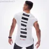 Herr t-shirts nya stora typ män gym t-shirt fitness bodybuilding träning t-shirt man sommarsport som kör t shirt män skjorta märke kläder l230713