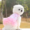 Chien vêtements Bichon jupe Pet dentelle tulle robe chiot fleur gaze fête mariage chat princesse vêtements