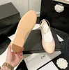 2023 Paris luxury designer fashion ballet flats Round head bow women's shoes chain decorated casual soft shoes brand leather flats channel Two versions