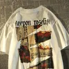 Tshirt damski Pure Cotton American Retro Trendy Brand Rose Spaper krótkie rękawowe koszulka dla mężczyzn i Womenloose Issatile Top 230713