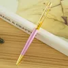 Creative Gold Powder Oil Colorful Flowing Sand Ball Pen Personalized Custom Logo Metal Empty Tube Pens School Stationery Gifts