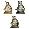 Table Clocks Sailboat Shape Sailing Statue Home Decor Decoration Alarm Clock Desk Bedside For Bedroom Adults Teens