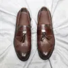 Tassel Echte comfortabele heren Slip Loafers Handgemaakt leer op trouwfeestkantoor Jurk voor mannen Casual schoenen 278