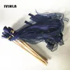 Present Wrap Est 50st Lot Navy Lace Wedding Ribbon Wands and Big Bells For Wedding Decoration 230713