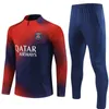 22 23 24 24 Paris Mbappe Soccer Jersey Tracksuit Sets 2023 2024 Classic Style Paris Training Suit Half Pull Long Sleeve O.Dembele Lee Kang in Men Kids Football Tracksuits