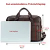 Briefcases LAOSHIZI Mens Leather Bag Office Messenger Briefcase Man Genuine 156"Laptop Bags Male Handbags Crossbody 14 Computer 230713