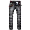 Pantalons grande taille pour hommes New Mans Mens Skinny Jean Loose Straight-leg Distressed Ripped Male Hip-hop Deinim Men Scratch Jeans180x