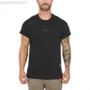 Men's T-Shirts New Mens Running T Shirt Sports Cotton T-shirt Men Gym Shirt Fit Bodybuilding Short Sleeve T shirt Men Workout Training Tee Tops L230713