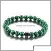 Braccialetti con fili di perline Gioielli 8Mm Pietra lavica nera Howlite Occhio di tigre Bracciali con perline di ematite Bracciale con diffusore di oli essenziali per W Dhlgs