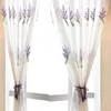 Curtain Romantic Lavender Embroidery Tulle Curtains For Living Room Bedroom Pink Purple Flower Embroidered Balcony Window Screens Voile