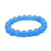 Strand Summer Style Pink Blue Green Jades Natural Stone Chalcedony Bracelet For Women Jewelry 4mm 6mm 8mm 10mm 12mm