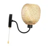 Wall Lamp Antique Style Shade E27 E26 Lampshade Rattan For Hallway