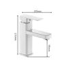 Bathroom Sink Faucets RETHME White Faucet Square Basin Cold Water Mixed Vanity Tap Deck Mounted Washbasin 230713