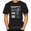 Men's T-Shirts New Back To The Future Delorean Schematic T Shirt Navy Cool Casual Pride T Shirt Men Unisex 2021 Fashion Tshirt Loose Size 01119 L230713