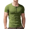 Men's Polos V neck Navigation T Shirt Short Sleeve Gothic Henley Vintage Button For Men Oversized Tops Tee Punk Streetwear 230714