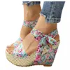 GAI Lace Leisure Wedges Heeled Women Summer Sandals Party Platform High Heels Shoes Woman 230713 GAI