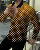 Men's Casual Shirts Mens Prom Fashion Luxury Cardigan Plus Size Social Men Lapel Button Down Shirt Casual Print Long Sleeve Top Gold Purple Blue T230714