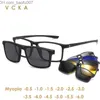 Солнцезащитные очки VCKA Очки для близорукости от -0,5 до -10 с магнитным зажимом, солнцезащитные очки в квадратной оправе для женщин, рецептурные для мигрени ближнего света Z230717