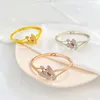 Bangle Retro Full Crystal Butterfly Armband Women Classic Personality Flower Fluting Cuff Smycken Friendship Gift