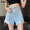 Vrouwen Shorts Ty Diamonds Kwastje Riem Korte Jeans Jong Meisje Hippie Gescheurde Gaten Bezaaid Strass Vrouwen Onregelmatige Hoge Taille Denim