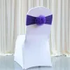 Funda para silla de boda Fajas Banda con flores Bodas Elasticidad Sillas Fundas Hotel Banquete Fiesta de cumpleaños Asiento Respaldo Decoración SN6462