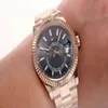 OM G Hoge kwaliteit Rose Gold Mens Watch verstelbaar in de middelste automatische horloges roestvrij staal259j