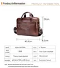 Briefcases Mens Briefcase Genuine Cowhide Leather Business Laptop Messenger Bag 230713