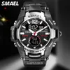 Smael Dual Time Army Sport Watch for Men Luminous Waterproof Quart Digital Randwatch Barm Cock LED Calendar 1805