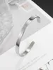 Bangle Fashion Classic Stainless Steel Smooth CShape 6Mm Open Bracelet for Women Trend Punk Mirror Couple Jewelry Gift 230714